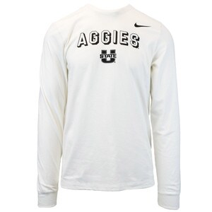 Men's Nike U-State Aggies Block Lettering Long-Sleeve T-Shirt